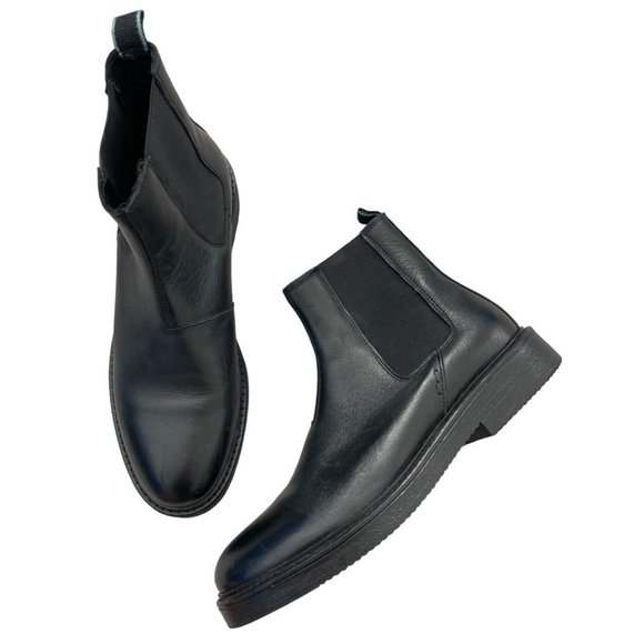 Shoe the Bear Copenhagen Black Leather Holloway Chelsea Boots Mens 40‎ 7.5 $210 - Picture 4 of 12
